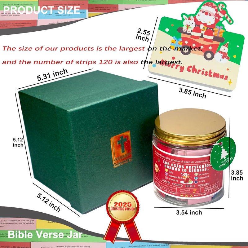 CODINOO Spanish Christmas Bible Jar,Verso de la Biblia de Navidad Jar,Mejores regalos de Navidad 2025 para mujeres, adolescentes, nietos, regalos únicos de elefante blanco, los mejores regalos de vacaciones - Image 2
